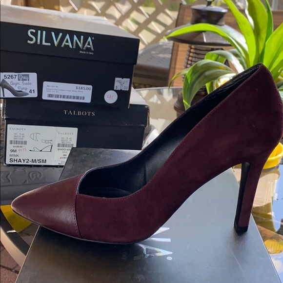 Wine Suede Pump - Picture 1 of 2